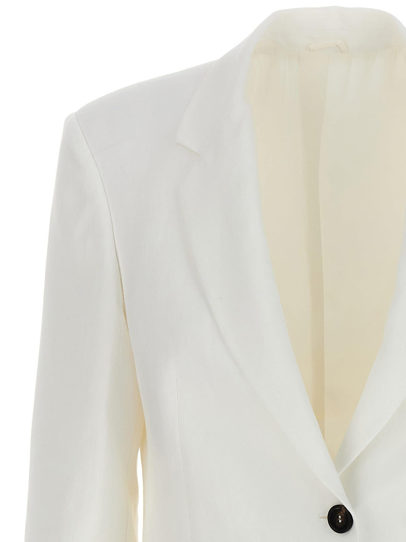 Brunello Cucinelli Single-breasted Linen Blend Blazer - Women - Piano Luigi