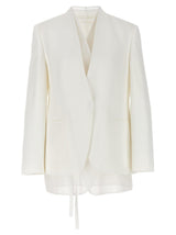 Brunello Cucinelli Single-breasted Organza Insert Blazer - Women - Piano Luigi