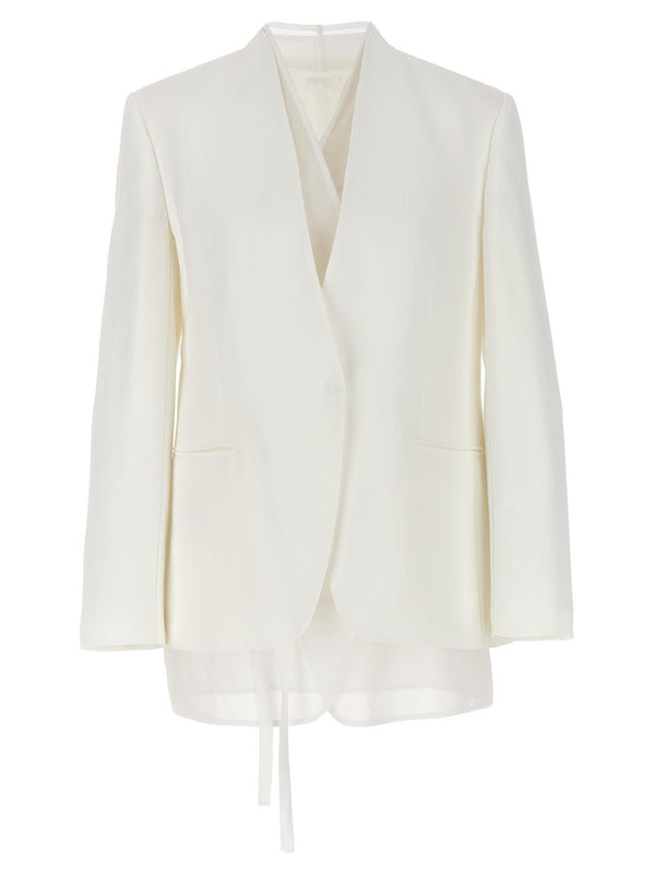 Brunello Cucinelli Single-breasted Organza Insert Blazer - Women - Piano Luigi