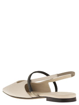 Brunello Cucinelli Soft Nappa Open Flats With Precious Strap - Women - Piano Luigi