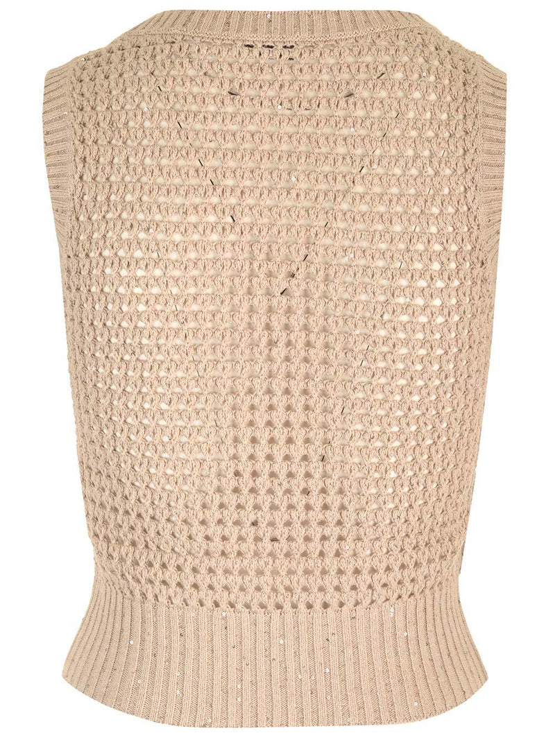 Brunello Cucinelli sparkling Net Sleeveless Top - Women - Piano Luigi