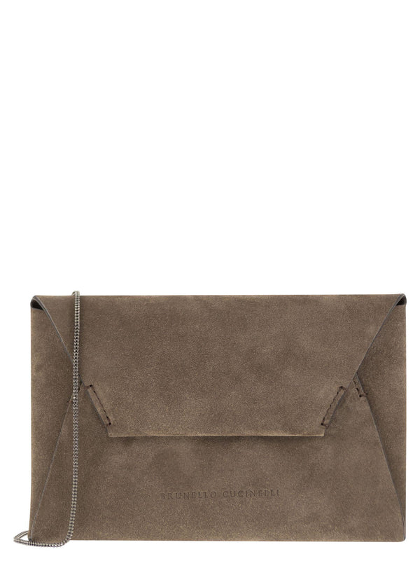 Brunello Cucinelli Suede Envelope Bag - Women - Piano Luigi