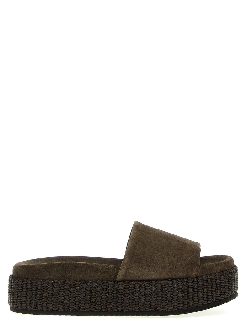 Brunello Cucinelli Suede Platform Sandals - Women - Piano Luigi