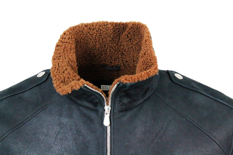 Brunello Cucinelli Suede Shearling Bomber Jacket With Zip Closure And Knitted Cuffs And Bottom - Men - Piano Luigi