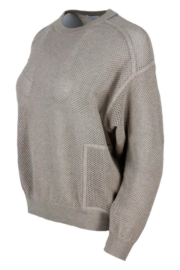 Brunello Cucinelli Sweater With Micro-mesh - Women - Piano Luigi