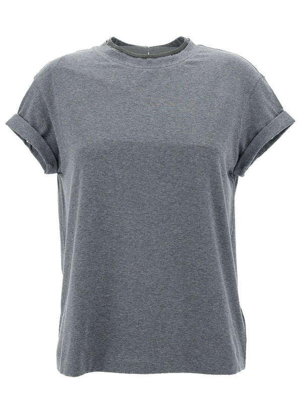 Brunello Cucinelli T-shirt Jersey Rasato Stretch - Women - Piano Luigi