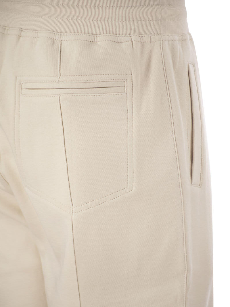 Brunello Cucinelli Techno Cotton Fleece Trousers With Crête - Men - Piano Luigi