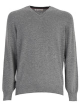 Brunello Cucinelli V-neck Knit Jumper - Men - Piano Luigi