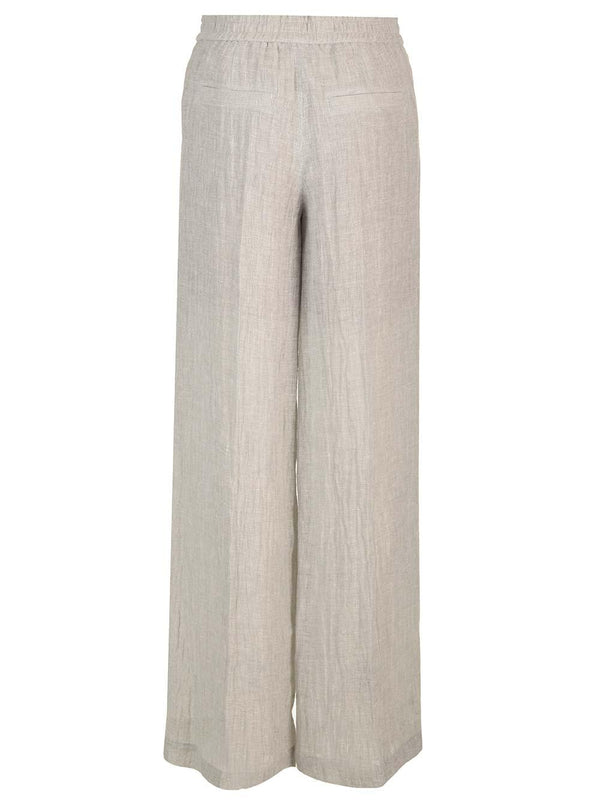 Brunello Cucinelli Wide Leg Linen Trousers - Women - Piano Luigi