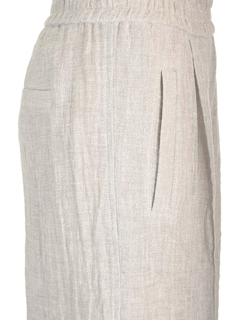 Brunello Cucinelli Wide Leg Linen Trousers - Women - Piano Luigi