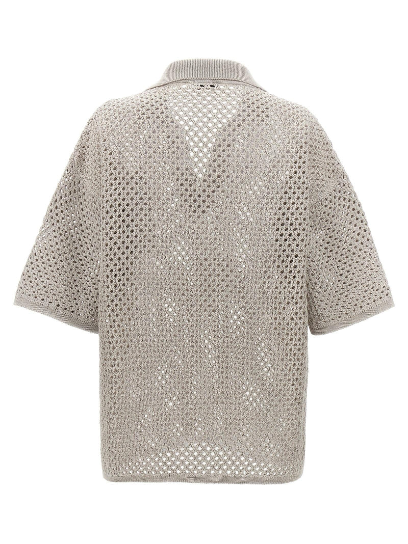 Brunello Cucinelli Wide Mesh Polo Shirt - Women - Piano Luigi