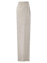 Brunello Cucinelli Wide Trousers In Linen Blend - Women - Piano Luigi