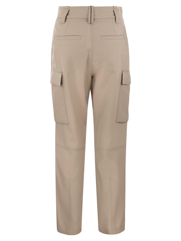 Brunello Cucinelli Wool Cargo Tailored Trousers - Women - Piano Luigi