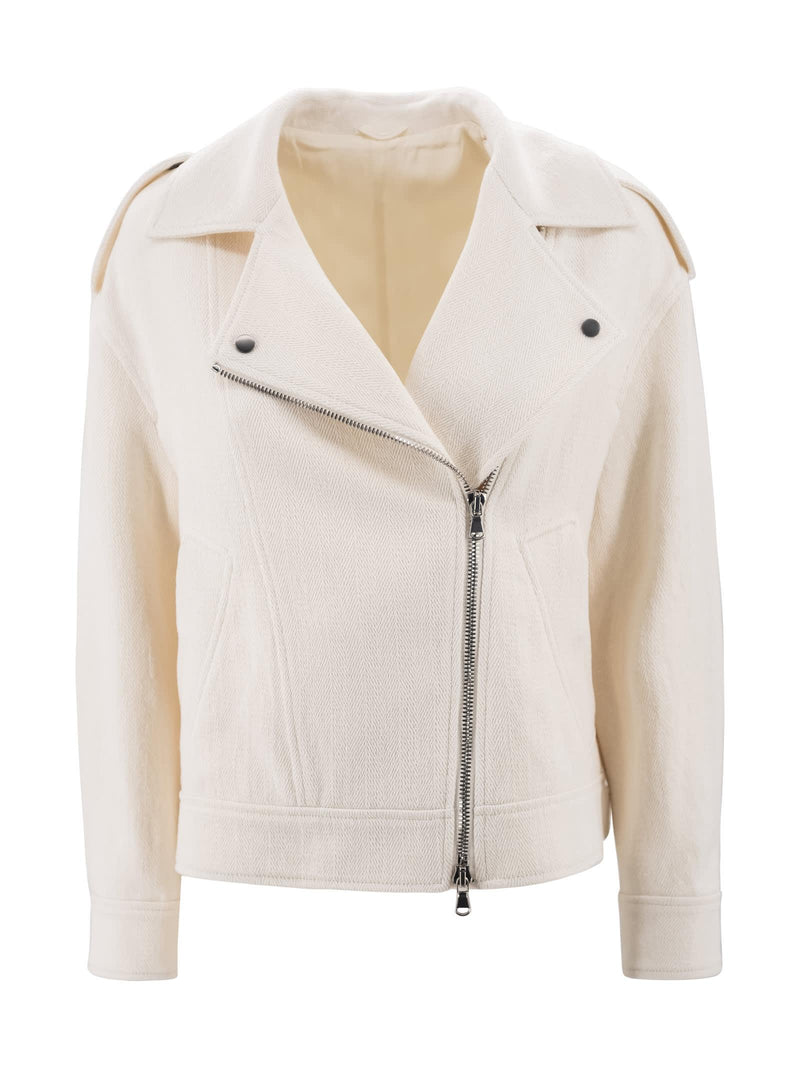 Brunello Cucinelli Zip-up Biker Jacket - Women - Piano Luigi