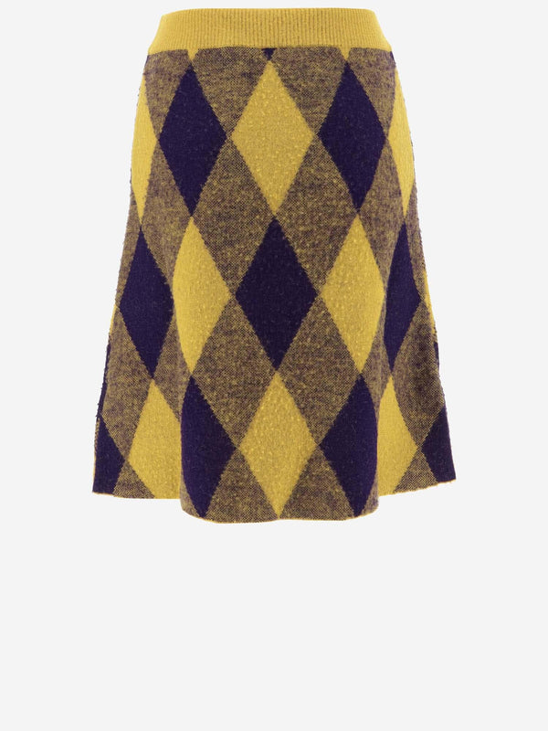 Burberry Argyle Pattern Wool Skirt - Women - Piano Luigi