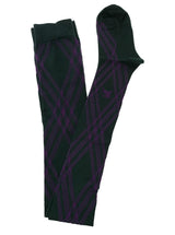 Burberry Black And Violet Thights With Argyle Motif In Wool Blend Woman - Women - Piano Luigi