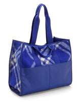 Burberry Blue Shopper With Check Motif - Men - Piano Luigi