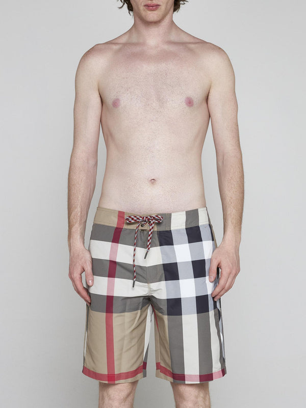 Burberry Breton Check-print Swim Shorts - Men - Piano Luigi