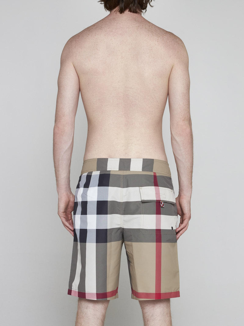 Burberry Breton Check-print Swim Shorts - Men - Piano Luigi