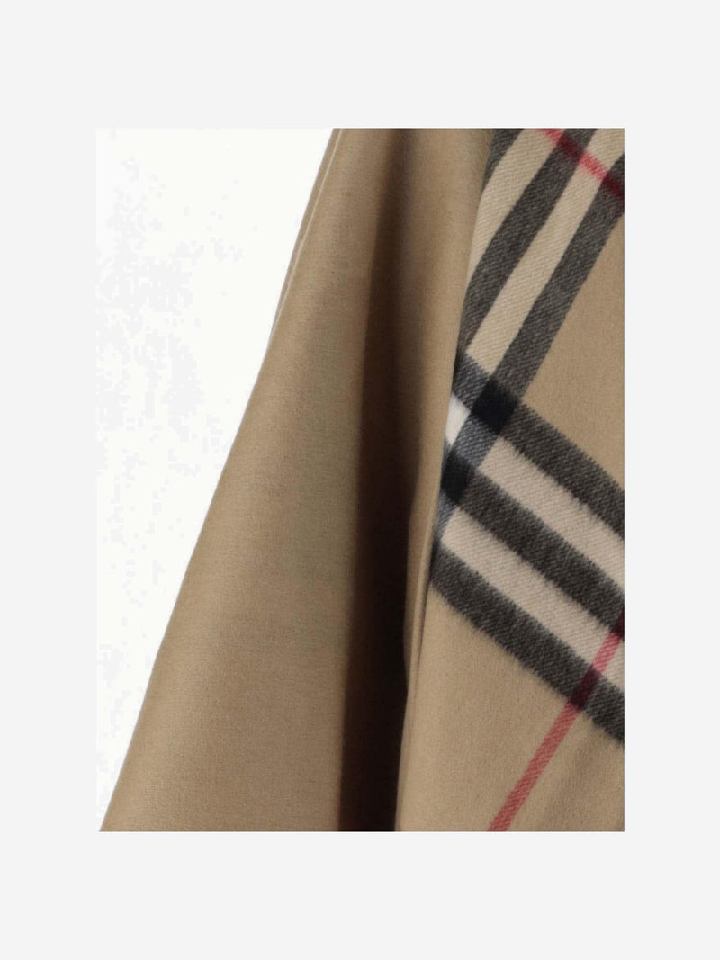 Burberry Cashmere Blend Cape With Check Pattern - Women - Piano Luigi