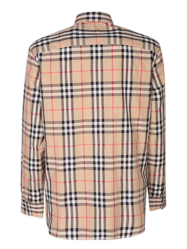 Burberry Caxtan Check Motif Beige Shirt - Men - Piano Luigi