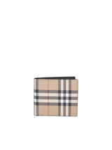 Burberry Check Motif Beige Wallet - Men - Piano Luigi