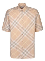 Burberry Check Motif Yellow Short Sleeves Shirt - Men - Piano Luigi