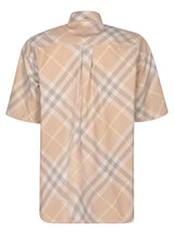 Burberry Check Motif Yellow Short Sleeves Shirt - Men - Piano Luigi