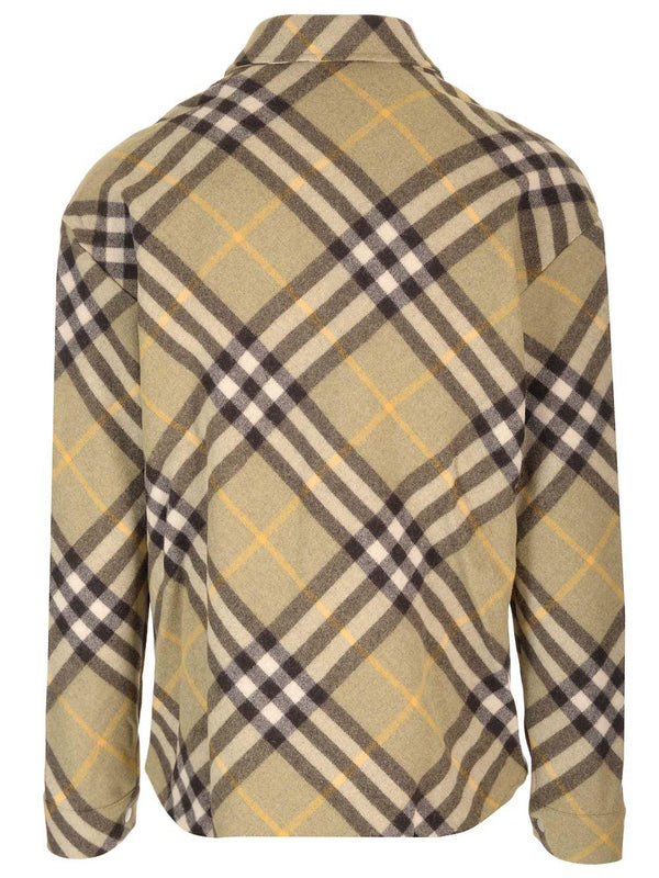 Burberry Check Overshirt In Wool Blend - Men - Piano Luigi