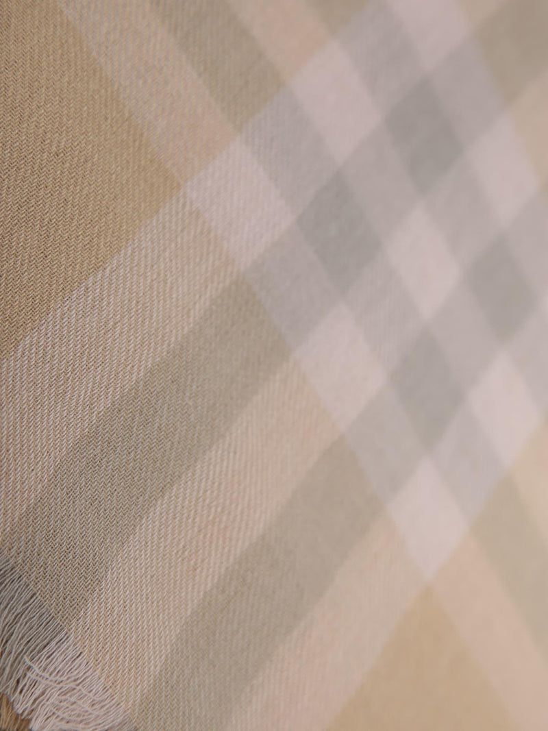 Burberry Check Pastel Yellow Scarf - Men - Piano Luigi