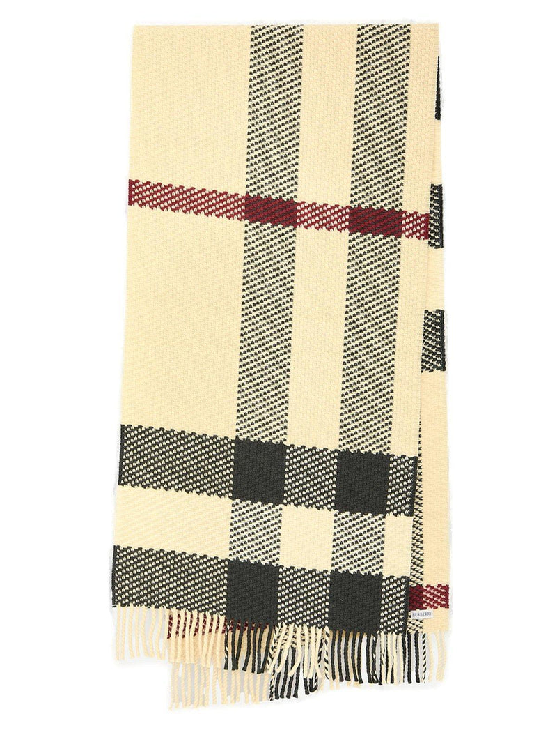 Burberry Check-pattern Fringed-edge Scarf - Men - Piano Luigi