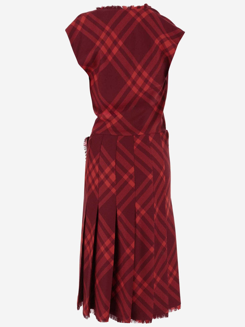 Burberry Check Pattern Wool Dress - Women - Piano Luigi