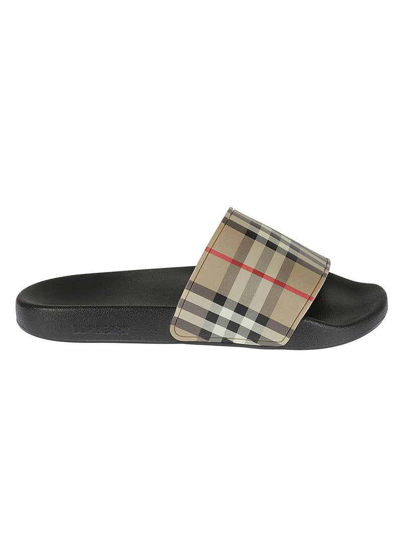 Burberry Check Pool Sliders - Men - Piano Luigi