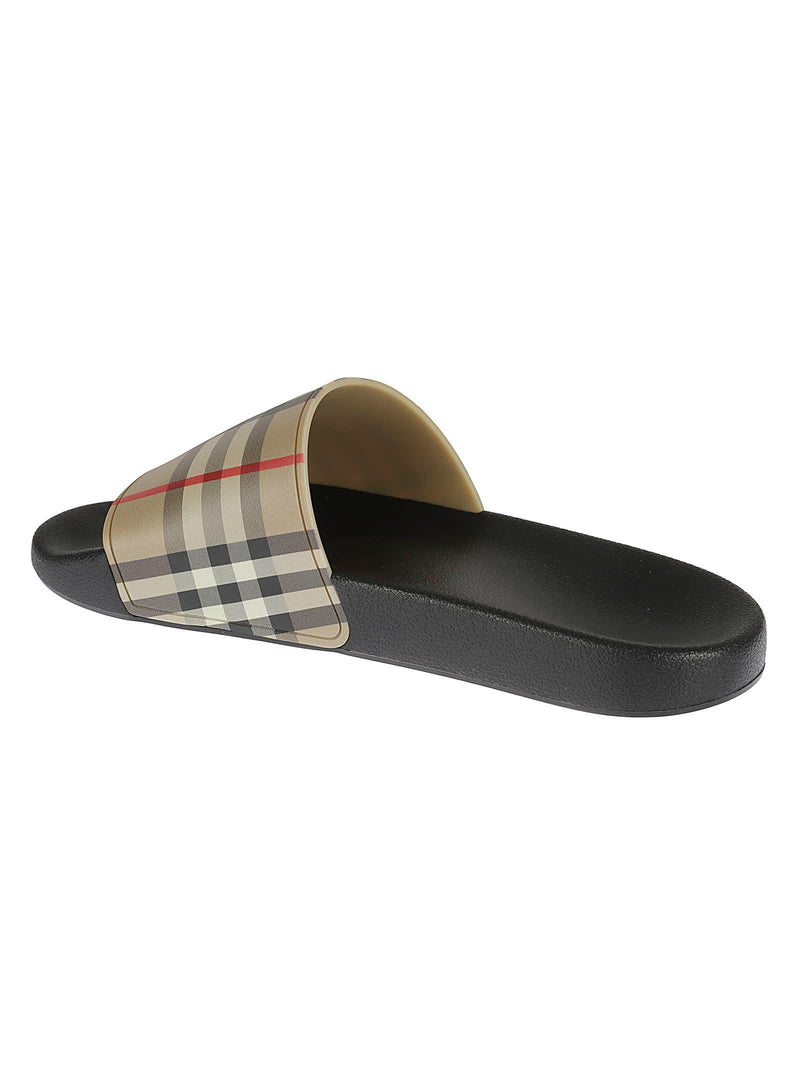 Burberry Check Pool Sliders - Men - Piano Luigi