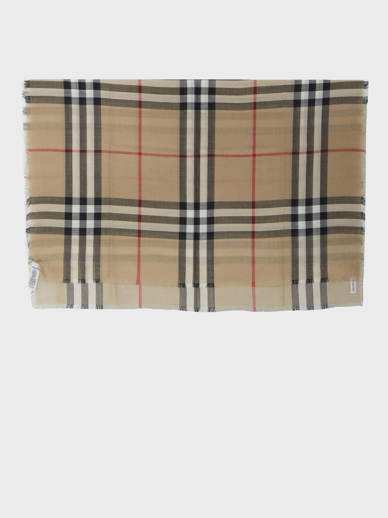 Burberry Check Wool Scarf - Women - Piano Luigi