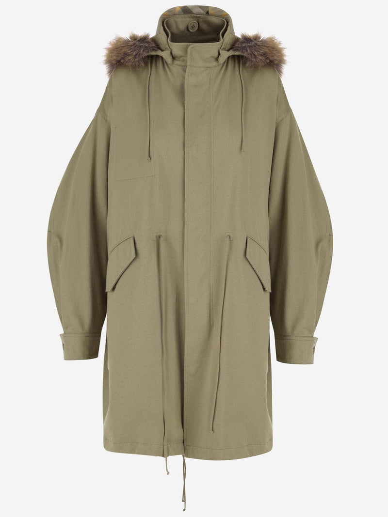 Burberry Cotton And Faux Fur Parka - Women - Piano Luigi