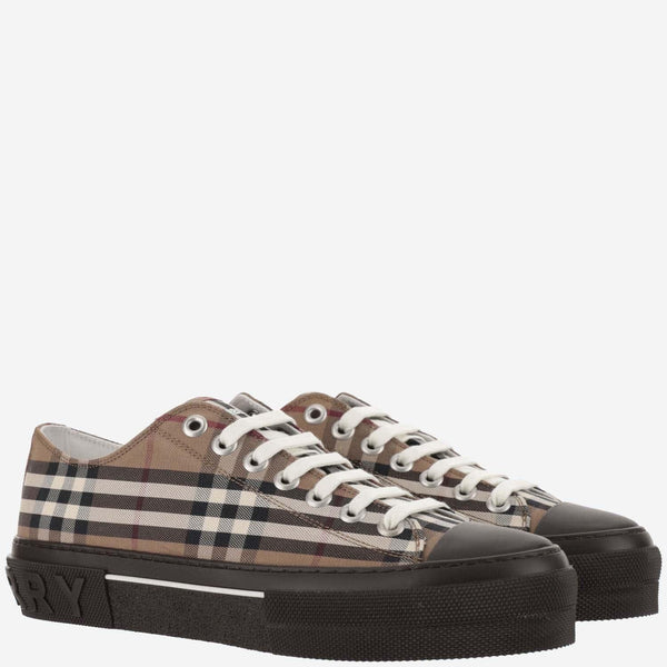 Burberry Cotton Sneakers With Check Pattern - Men - Piano Luigi