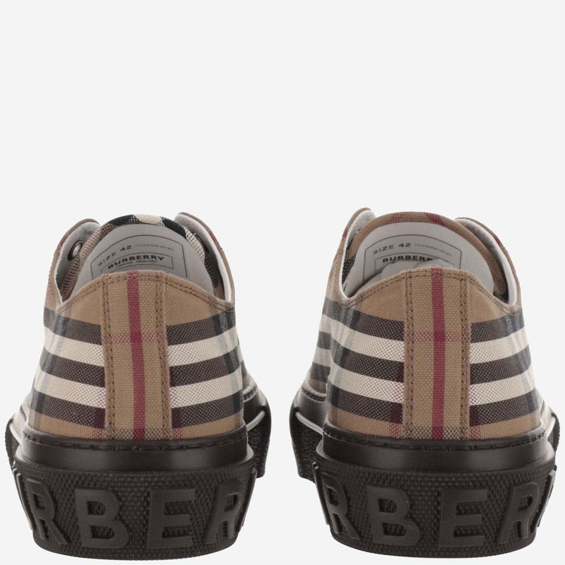 Burberry Cotton Sneakers With Check Pattern - Men - Piano Luigi