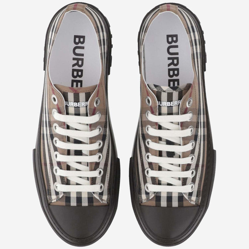 Burberry Cotton Sneakers With Check Pattern - Men - Piano Luigi