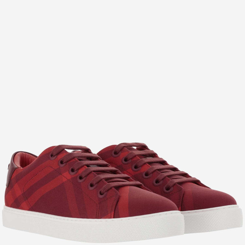 Burberry Cotton Sneakers With Check Pattern - Women - Piano Luigi