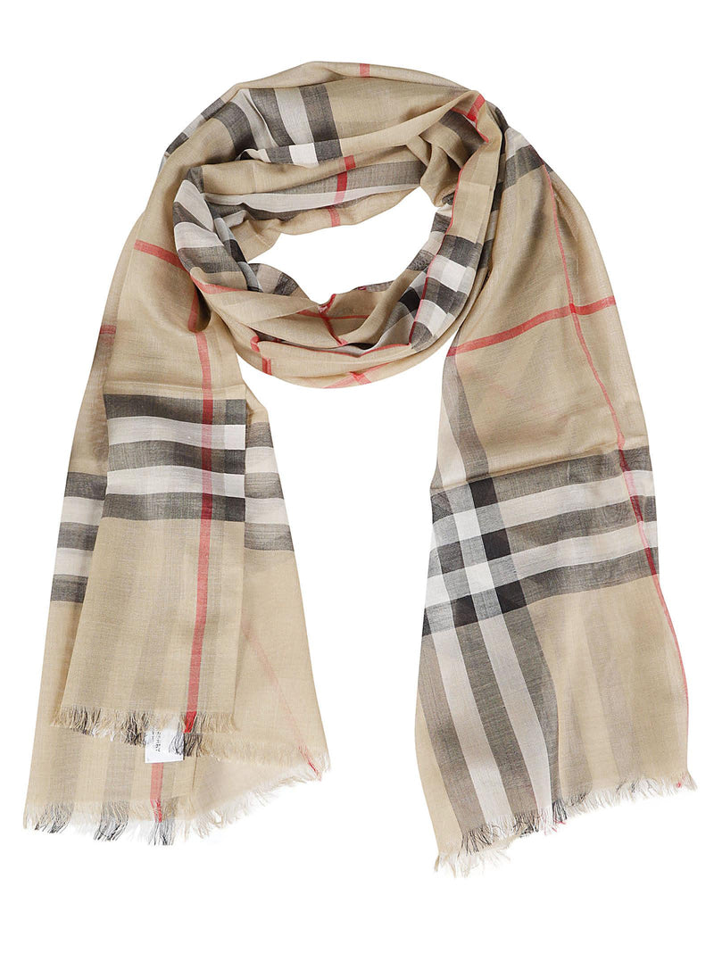 Burberry Giant Check Gauze Scarf - Women - Piano Luigi