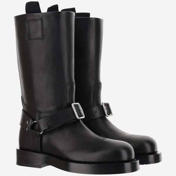 Burberry Leather Saddle Boots - Women - Piano Luigi