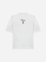 Burberry Logo And Rose Cotton T-shirt - Men - Piano Luigi