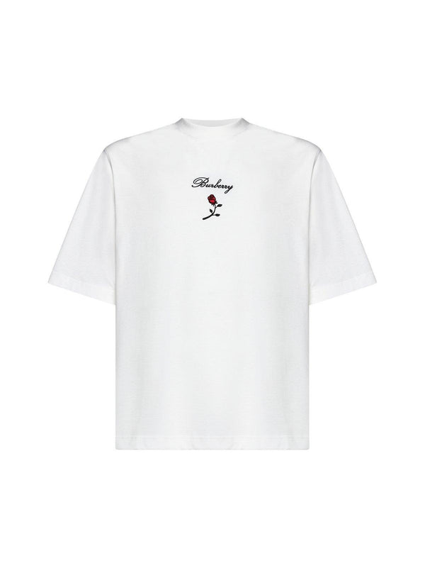 Burberry Logo Embroidered Crewneck T-shirt - Men - Piano Luigi