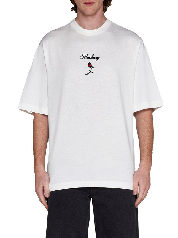 Burberry Logo Embroidered Crewneck T-shirt - Men - Piano Luigi