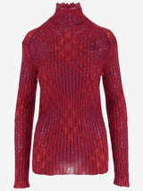 Burberry Mohair Blend Pullover With Check Pattern - Women - Piano Luigi