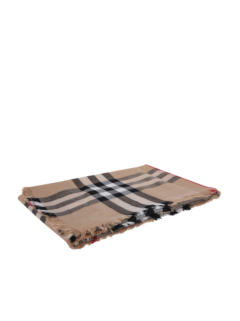 Burberry Mu Check Beige Scarf - Men - Piano Luigi