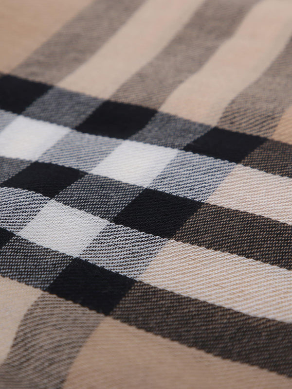 Burberry Mu Check Beige Scarf - Men - Piano Luigi