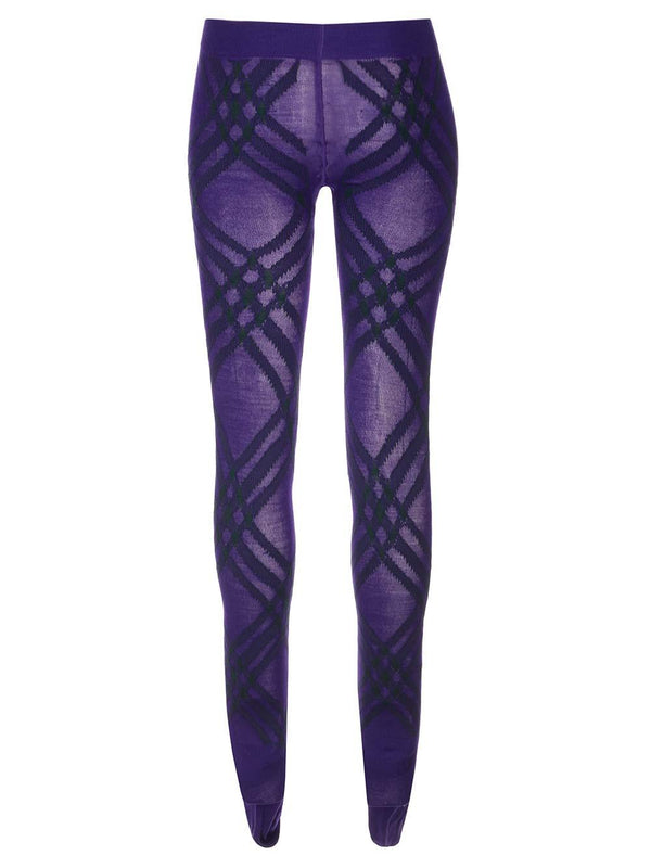 Burberry Purple Tartan Tights - Women - Piano Luigi