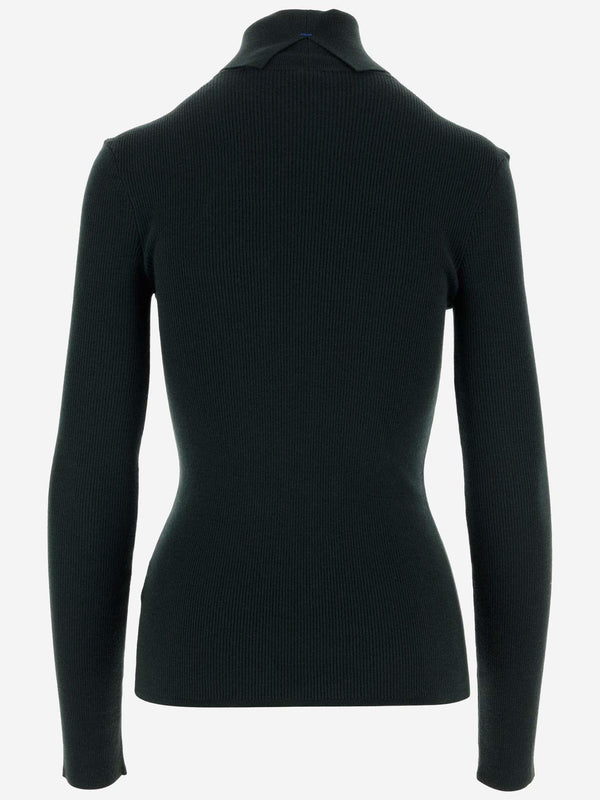 Burberry Ribbed Wool Blend Turtleneck - Women - Piano Luigi